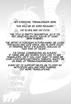 (COMITIA106) [Search-Light (Kurosaki Kotora)] Futanari Elf Sanran Choukyou | Futanari Elf Egg Laying Slave Breaking [English] [Tremalkinger] page 3