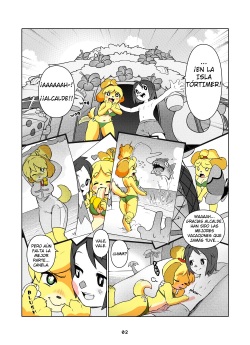 [Shortcake Jam (NeoPop, Rinfu, Pitaya)] Belle's Love Vacation!/¡Las vacaciones de amor de Canela! (Animal Crossing) [Spanish] [Colorized] page 3