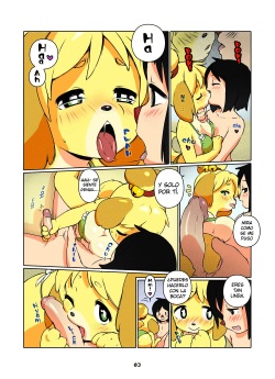 [Shortcake Jam (NeoPop, Rinfu, Pitaya)] Belle's Love Vacation!/¡Las vacaciones de amor de Canela! (Animal Crossing) [Spanish] [Colorized] page 4